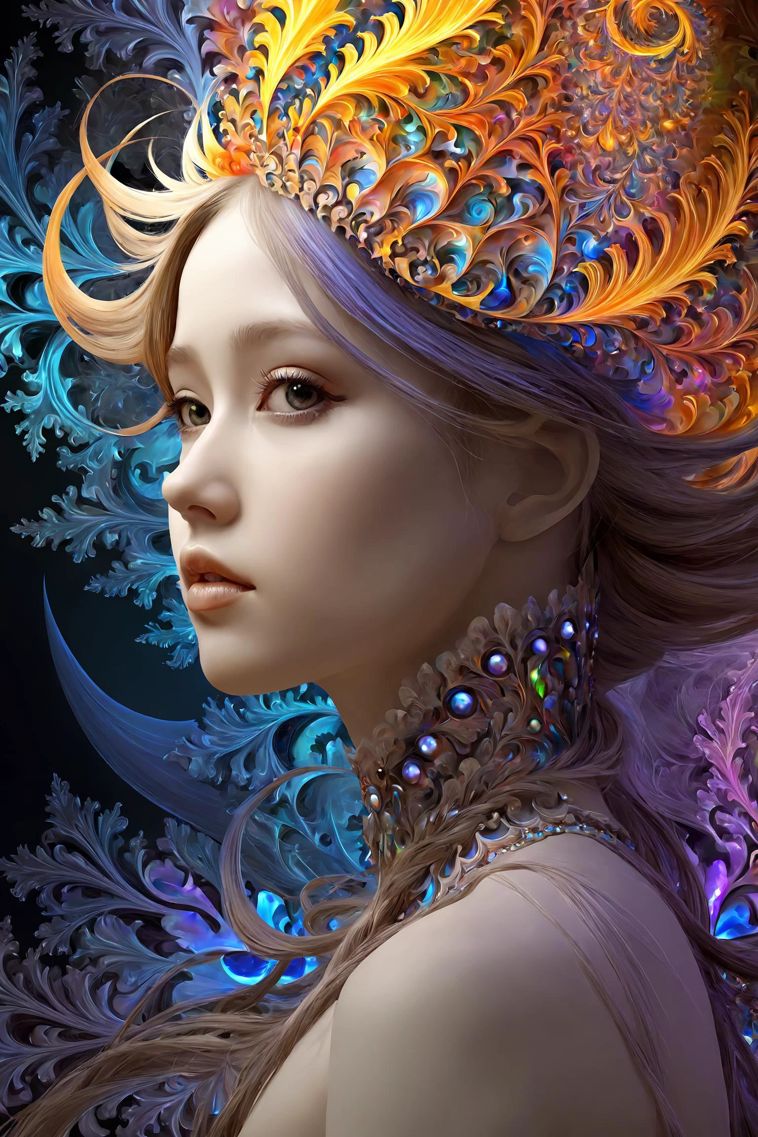 official art, highest details, beautiful and aesthetic, fractal art, colorful,
masterpiece, best quality, 1girl, <lora:kwFemale_Beta40-SDXL_v1:1>,