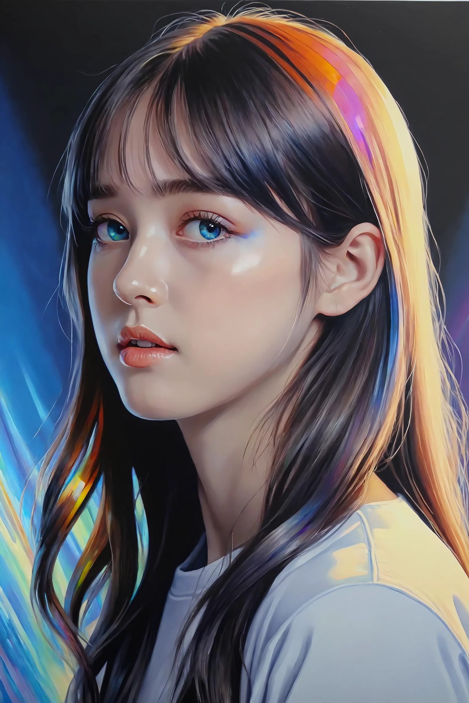 iridescent painting, prismatic, holographic, chromatic aberration,
masterpiece, best quality, 1girl, <lora:kwFemale_Beta40-SDXL_v1:1>,