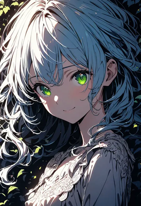 a beautiful blue haired girl, long messy hair, beautiful detailed deep green eyes, cute and beautiful face, shy smile, small breasts, white tank top, upper body view, colorful,
(masterpiece:1.2), (best quality:1.2), ultra-detailed, best shadow, detailed background, high contrast, (best illumination, an extremely delicate and beautiful), ((cinematic light)), hyper detail, dramatic light, intricate details, 8k, anime, very aesthetic,