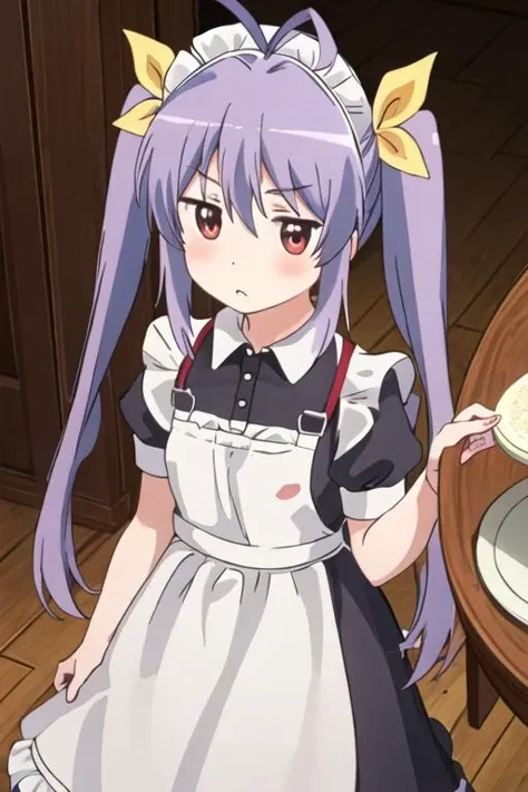One Girl、Maid clothes、Fixed vibrator、Expressionless、Crouch down、Putting on a collar、Cat ear、Paw Gloves、Front view、Black Hair、Excretion、poop、
