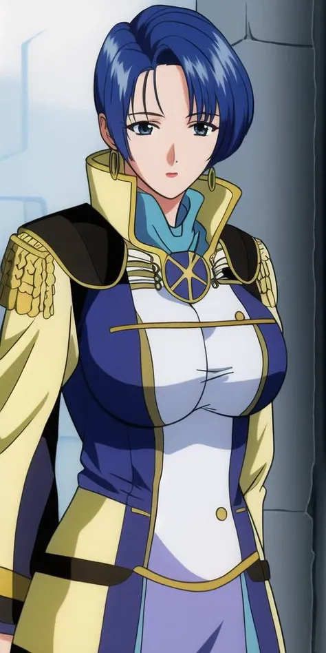 masterpiece, best_quality, highres, <lora:MiliaFallyna:0.7>, MiliaFallyna, solo, large_breasts, MiliaCaptainUniform