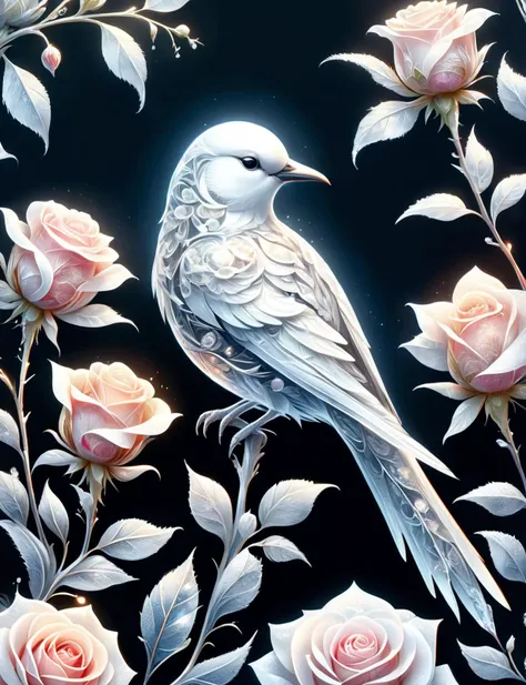 breathtaking isometric style <lora:SDXLFrosted:1> FrostedStyle white bird sitting on a branch of roses, digital watercolor illustration of a meadow with white roses in the morning light, detailed fantastic background of Salvador Dali, waterhouse, Canaletto, watercolor art, intricate, complex contrast, HDR, sharp, soft cinematic volumetric lighting, the background is lost in haze. The foreground is brightly lit. 4k . vibrant, beautiful, crisp, detailed, ultra detailed, intricate . award-winning, professional, highly detailed