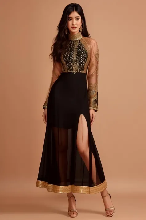 hires photo of a 30-year-old shka woman, studio quality, looking straight at viewer, realistic skin texture, ((high neck fashionable indian dress)), long black hair, Indian wedding background bokeh <lora:shka_Shanaya_Kapoor_SD15_Runpod_LoRA:1>