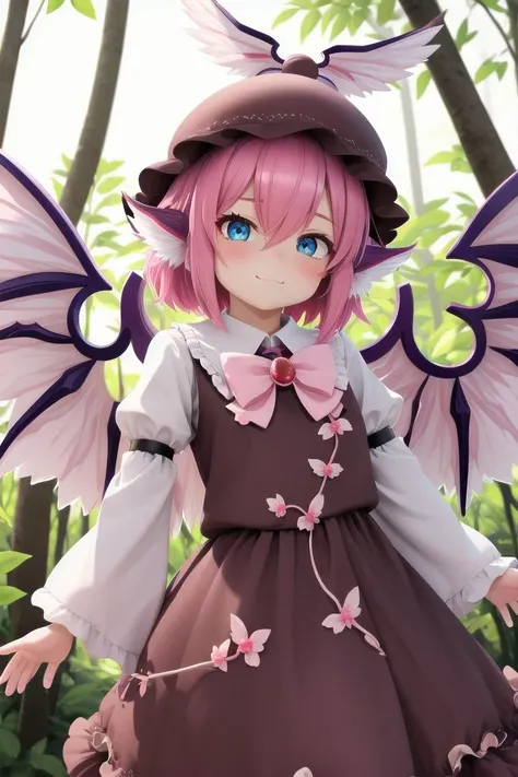 <lora:lorelei:0.8> mystia lorelei, 1girl,hat,pink hair,dress, animal ears,wide sleeves, wings,sneer,
wooden shrine in a forest,sparkling eyes, energetic eyes,
The soft lighting and detailed surroundings create an immersive environment where imagination runs wild hyper-detailed,hyper-detailed face, high quality visuals, dim Lighting, sharply focused, octane render, 8k UHD