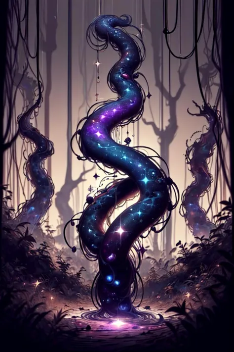 dark celestialskin body , void cosmic body, colored skin, flat color, jet black skin, <lora:CelestialSkin2:0.9>, Vast Dalmatian Spot Pattern Suckering-stoloniferous Lanceolate plant, Hairy Texture Club-Shaped Sucker, Fibrous, Cheetah Spot Design Multiple Fruit fruit, Banded, Polysepalous, Distichous Phyllotaxy, Adventitious root