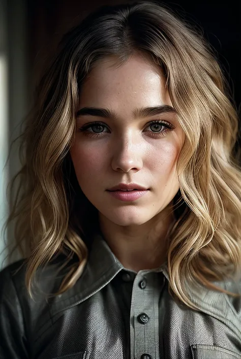 beautiful woman (EPH4l3yLu3R1ch4rds0nV2:.99), perfect hair, jewellery, ((portrait)), (closeup:1.2), ((from the waist up)), ((( industrial :1.2 ))), natural skin texture, (( Belted shirtdress :1.2)), 24mm, 4k textures, soft cinematic light, adobe lightroom, photolab, hdr, intricate, elegant, highly detailed, sharp focus, ((((cinematic look)))), soothing tones, insane details, intricate details, hyperdetailed, low contrast, soft cinematic light, exposure blend, hdr, faded, now, ("I've got a bad feeling about this.":1.1)