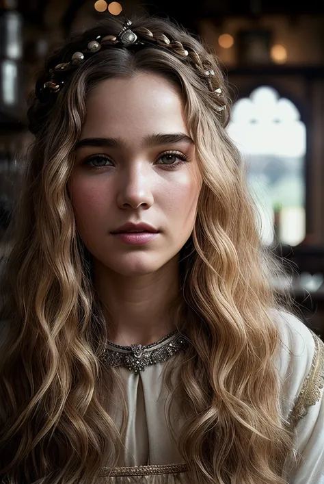 beautiful woman (EPH4l3yLu3R1ch4rds0nV2:.99), perfect hair, jewellery, ((portrait)), (closeup:1.2), ((from the waist up)), ((( medieval tavern :1.2 ))), natural skin texture, (( barmaid:1.3)), 24mm, 4k textures, soft cinematic light, adobe lightroom, photolab, hdr, intricate, elegant, highly detailed, sharp focus, ((((cinematic look)))), soothing tones, insane details, intricate details, hyperdetailed, low contrast, soft cinematic light, exposure blend, hdr, faded, now, ("I've got a bad feeling about this.":1.1)