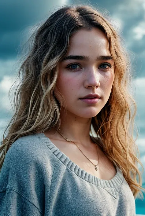 beautiful woman (EPH4l3yLu3R1ch4rds0nV2:.99), perfect hair, jewellery, ((portrait)), (closeup:1.2), ((from the waist up)), ((( pool, cloudy sky :1.2 ))), natural skin texture, (( Sweatshirt dress :1.2)), 24mm, 4k textures, soft cinematic light, adobe lightroom, photolab, hdr, intricate, elegant, highly detailed, sharp focus, ((((cinematic look)))), soothing tones, insane details, intricate details, hyperdetailed, low contrast, soft cinematic light, exposure blend, hdr, faded, now, ("I've got a bad feeling about this.":1.1)