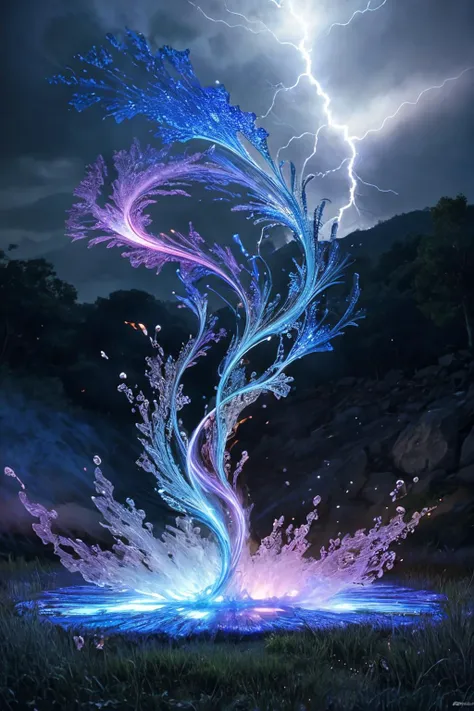 [official art : real life photo : 0.5],
surreal sapphire, particles, flaming tornado, water splash, [intricate chain lightning:1], grass, volumetric lighting, ambient occlusion, [fractal art:1]