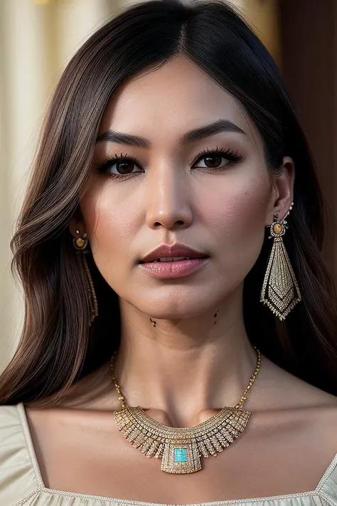 beautiful woman (G3mm4Ch4n:.99), perfect hair, (((earrings and necklace:1.2))), ((portrait)), (closeup:1.2), ((from the waist up)), (((  apartment[::1] :1.2 ))), natural skin texture,  ((  Blouse :1.2)), 24mm, 4k textures, soft cinematic light, adobe lightroom, photolab, hdr, intricate, elegant, highly detailed, sharp focus, ((((cinematic look)))), soothing tones, insane details, intricate details, hyperdetailed, low contrast, soft cinematic light, exposure blend, hdr, faded, now, ("I've got a bad feeling about this.":1.1)