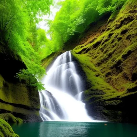 a photo of nature background,  waterfalls,  realistic.