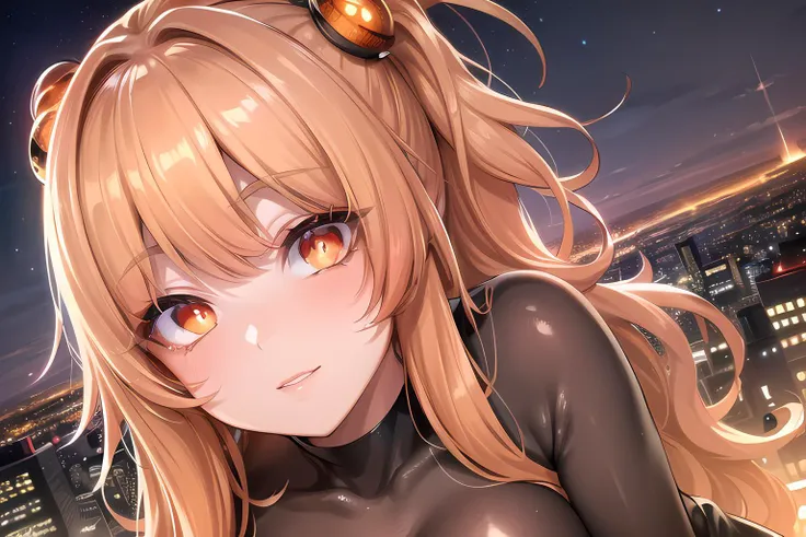 masterpiece, best quality, ultra-detailed, glistening shiny, glowing light, ray tracing, HDR, deph of field, (perfect face, detailed face, detailed eyes), shiny eyes, (looking at viewer,:3_smile:1.1), (1girl), (gyaru, mature female:1.4),
((orange gradient hair)), (orange hair tips) , (multicolored hair), (orange hair) ,((red_eyes:1.7)),multicolored eyes, gradient eyes, (glowing eyes:1.8), mascara, (fashion make up), parted lips,eather coat,sitting on the edge of the building,mini skirt,
(on top of a building, panoramic view of a city. futuristic city, neon city, cyberpunk),complex background, dynamic pose, ((8k wall paper)), ((8k wallpaper))