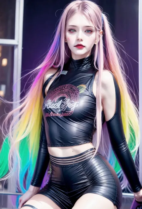 1 Girl, rainbow girl, gradient hair, <lora:Gradient-02:1> <lora:Viola-01:1>