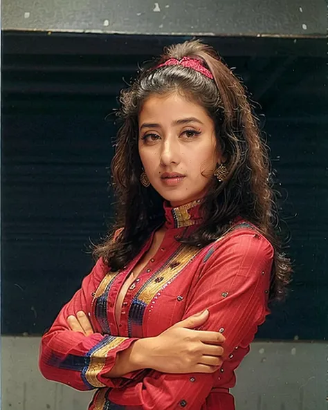 ultrasharp photo of a koir woman wearing colorful high-neck Churidar Suit, looking at camera, anatomically correct, wrestling ring background  <lora:koir_Manisha_Koirala_SD15_LoRA_AdamW_local_20imgs:0.8>