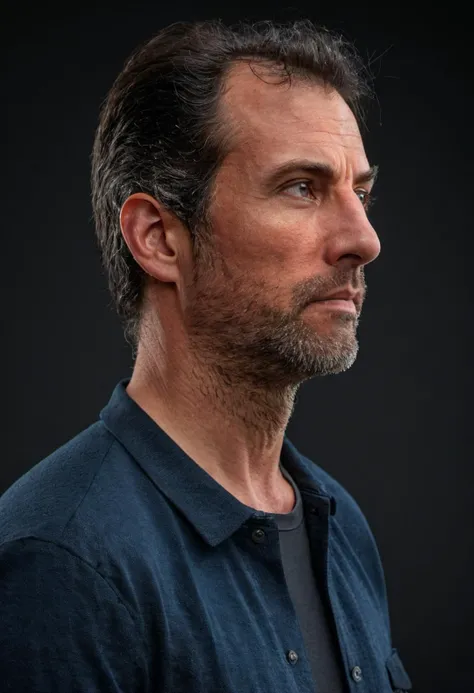 <lora:Yann:0.85>, medium body shot, side view, realistic photo of a man, looking at the camera, sharp forcus, highly detailed, best quality, masterpiece, masterwork, bestselling, 4KUHD, rawphotography, DSLR, professional photography, grand, studio quality
