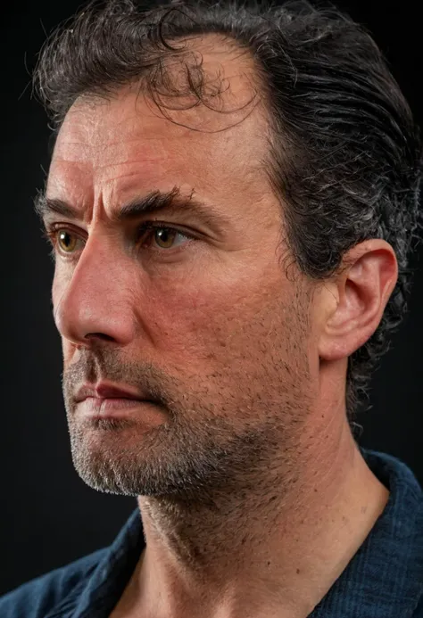 <lora:Yann:0.85>, medium body shot, side view, realistic photo of a man, looking at the camera, sharp forcus, highly detailed, best quality, masterpiece, masterwork, bestselling, 4KUHD, rawphotography, DSLR, professional photography, grand, studio quality