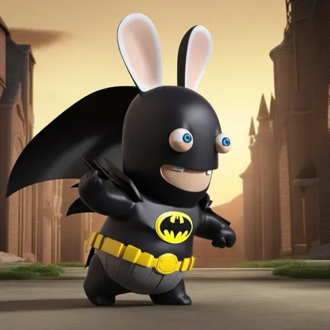 LapinsCrétins1024, a  rabbit as batman, highly detailed, attack on titan, photography, ultra sharp, film, professional, 64k  <lora:LapinsCrétins1024:0.8>