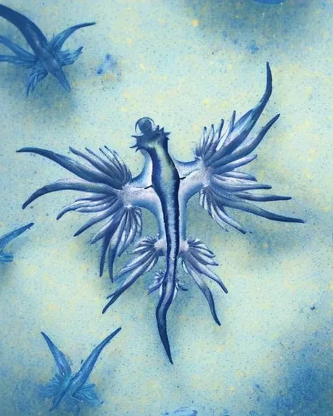 <lora:UMUSF:0.7> , fins, Glaucus, atlanticus, Sea Swallow, UMUS