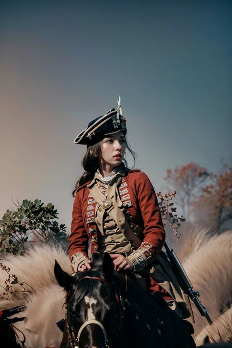 (realistic:1.3) , finely detailed, quality, (masterpiece:1.2) , (photorealistic:1.2) , (best quality) , (detailed skin:1.3) , (intricate details) , ray tracing, dramatic, sexy girl, dynamic pose, large breasts,
BREAK
(American Revolutionary War:1.5), <lora:redcoatv2:1>, redcoat,