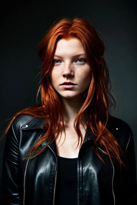 Beautiful anaiavan in a cyberpunk downtown metropolis, redhead, freckles, full body, photorealistic, photo, masterpiece, realistic, realism, photorealism, high contrast, photorealistic digital art trending on Artstation 8k HD high definition detailed realistic, detailed, skin texture, hyper detailed, realistic skin texture, armature, best quality, ultra high res, (photorealistic:1.4), high resolution, detailed, raw photo, sharp re, by lee jeffries nikon d850 film stock photograph 4 kodak portra 400 camera f1.6 lens rich colors hyper realistic lifelike texture dramatic lighting unrealengine trending on artstation cinestill 800
