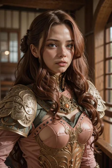 (shot on digital camera,hyper-detailed,best shadows,natural lighting,intricate details),nordic young woman,crown,cute face,serious pose,Dark red hair,absurdly long hair,blush,updo hairstyle hair,heavy mecha
Coral Pink armor,arcade