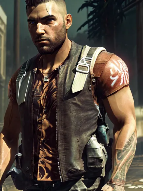 (masterpiece, best quality, detailed:1.2) <lora:Jack-000014:0.7>
1boy, male focus, solo, brown hair, shirt, realistic, bag, backpack, looking at viewer, upper body, short sleeves, gun, closed mouth, blue eyes, print shirt, jacket, muscular, red shirt, hawaii shirt,
full body, [cyberpunk city:tropics], day, (foggy:0.3)
cinematic lighting, (volumetric lighting), extremely detailed CG unity 8k wallpaper, focused, extremely detailed, (high contrast), detailed and intricate, instagram, highly detailed, digital painting, artstation, concept art, illustration,(epic realistic, hdr, luminous, intricate details, hyperdetailed, cinematic, rim light) --creativ