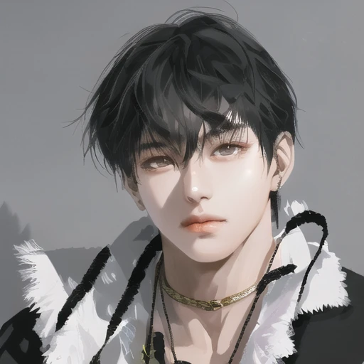 DBfantasyart style, masterpiece, 1boy, a beautiful portrait of a long haired male, manhwa,  highly detailed, 8K resolution