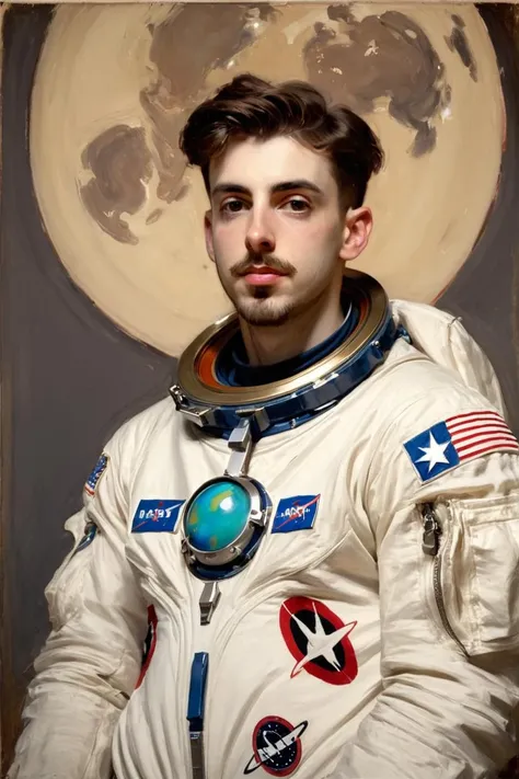 John Singer Sargent portrait painting of an astronaut