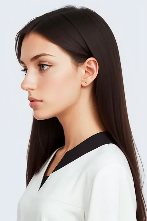 European beauty with a tall nose and deep 