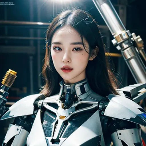 (original) , (very detailed wallpaper) , very detailed illustrations, (1 Girl) , beautiful eyes, (delicate face) , perfect detail,
((mechanical parts)), mechanical spine, mechanization, future, wide hips, laboratory, ((mecha)), stylish energy \(module\), repairing,
(best lighting) , (super complex detail) , 4K Unity, (super detailed CG: 1.2) , (8K: 1.2) , lifelike, <lora:My Girl:0.3>