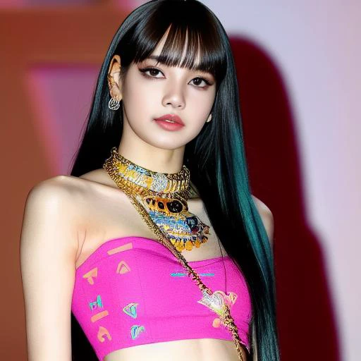 l4lisa as a native american princess, photorealistic, neon