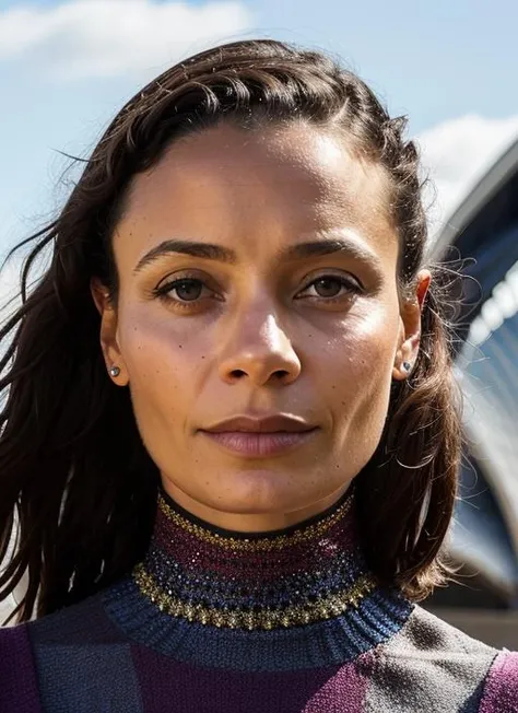 portrait of sks woman in Sydney, at the Sydney Opera House, by Flora Borsi, style by Flora Borsi, bold, bright colours, ((Flora Borsi)), by Jimmy Nelson, <lora:lora-small-thandiwe-newton-v1:1>