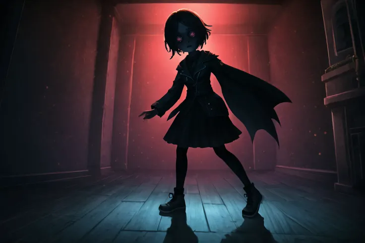 identity v, 1girl, very dark, horror, full body, red light,
extremely detailed CG unity 8k wallpaper, masterpiece, night, dark, best quality, Cool colors, dimly lit, low key, colorful, 8k, detailed background, shadow, ray tracing, modelshoot style, ultra detailed, ultra quality,
indoors, dancing,
<lora:IdentityV:0.8>,