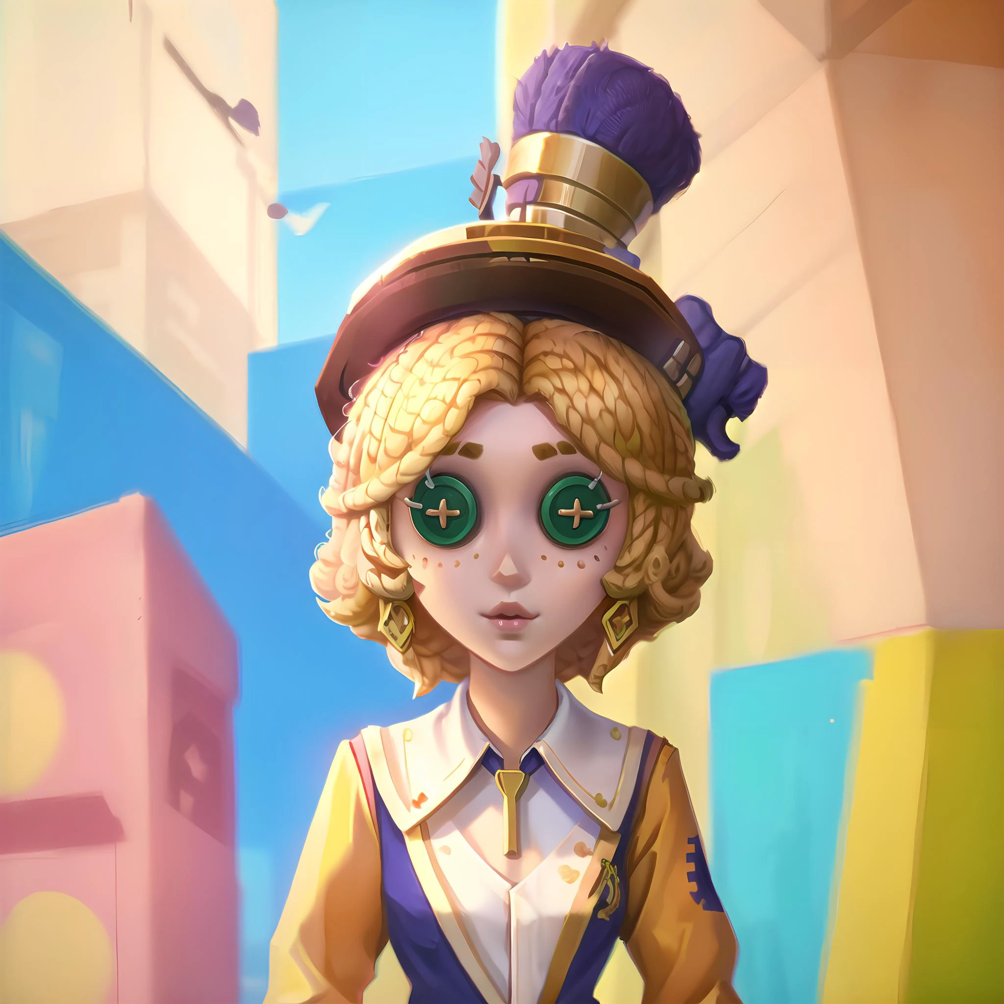 masterpiece, best quality, identity v, button eyes,
abstract 1998 european blond hiphop girl by sachin teng x supreme, attractive, stylish, designer, green, asymmetrical, geometric shapes, graffiti, street art,
<lora:identityV_v40:0.5>