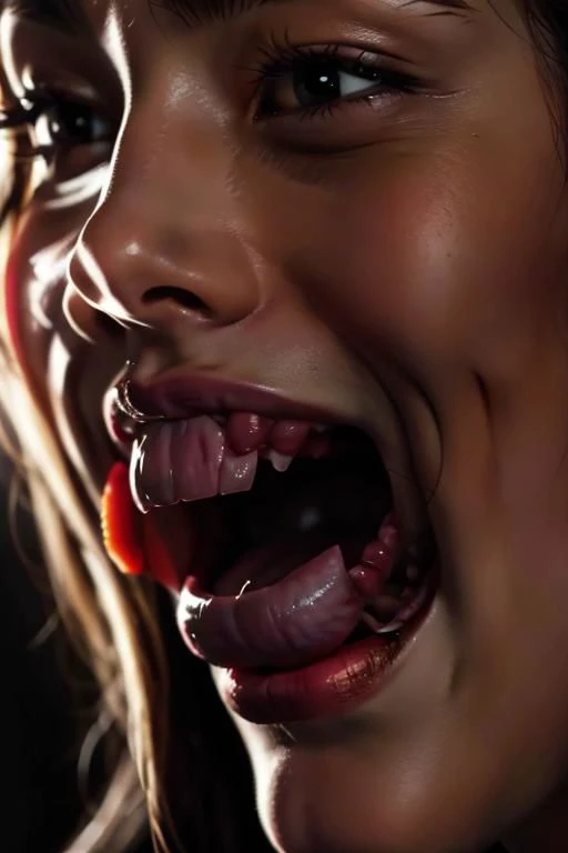 Close-up portrait, solo, realistic, ,, laughing,