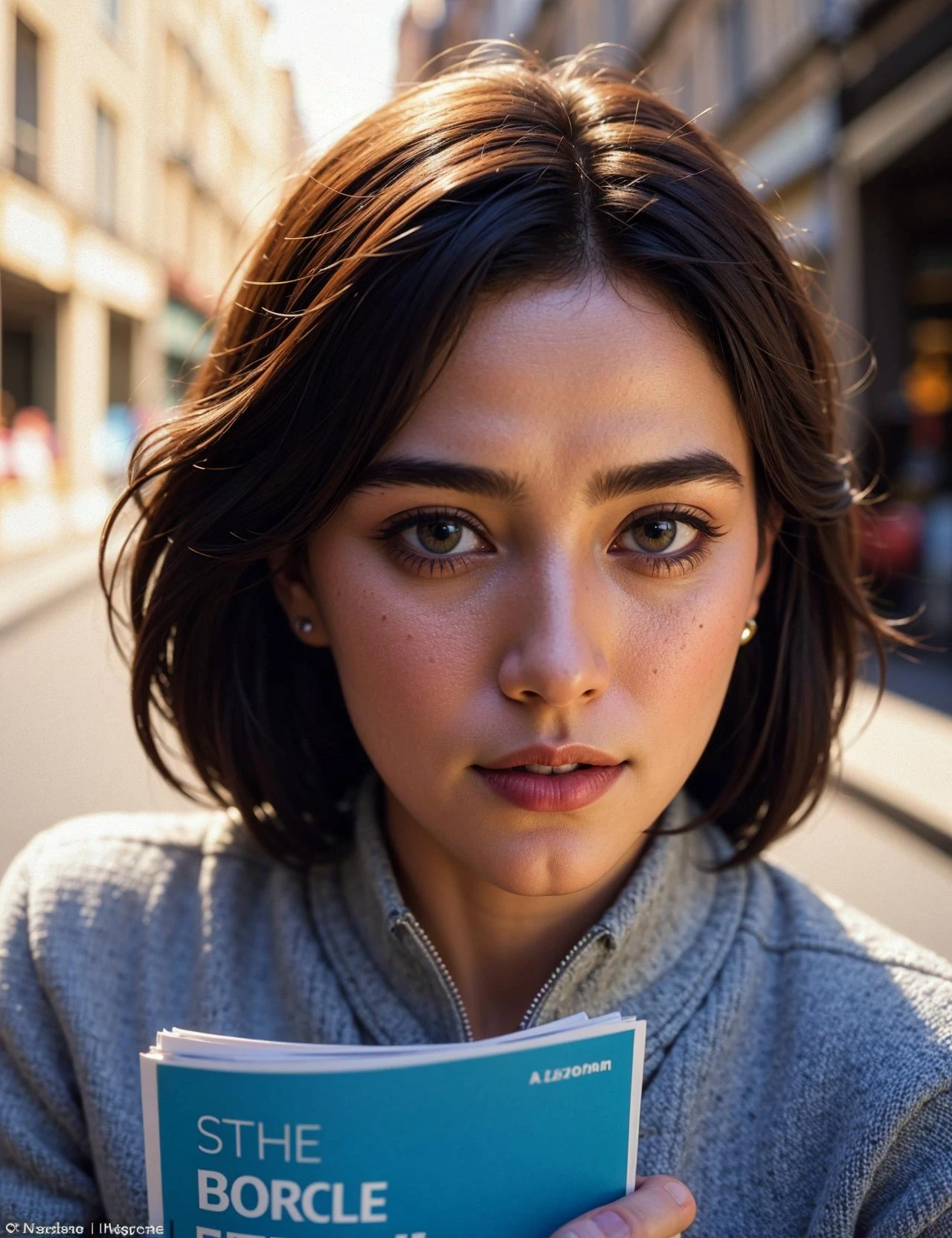 closeup potrait of Alize in a Paris street, photograph, natural light, sharp, detailed face, magazine, press, photo, Steve McCurry, David Lazar, Canon, Nikon, focus