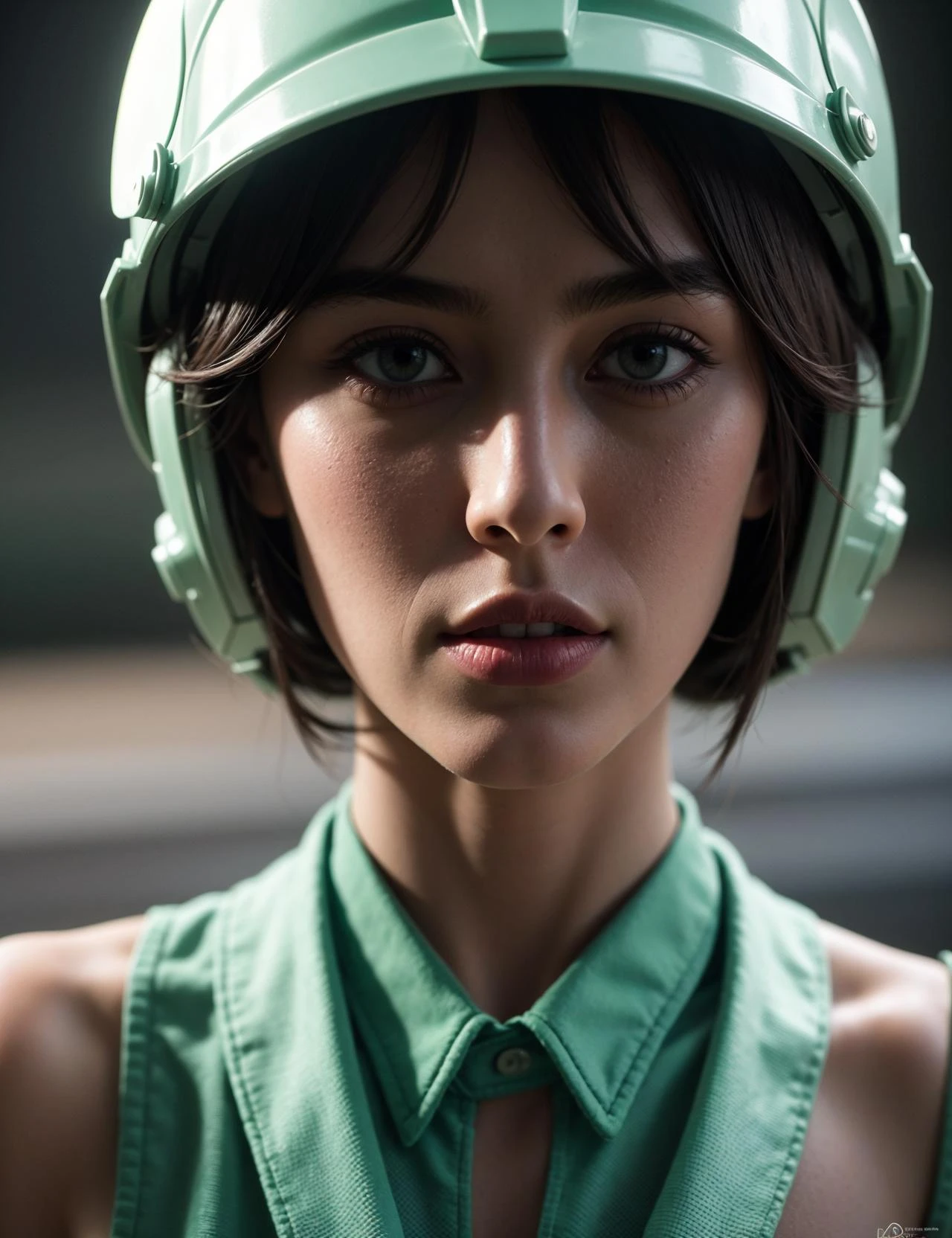 photo RAW, ((close-up shot)), (a woman wearing a helmet), portrait, and a green and white striped shirt is sitting in a green and white car, Atey Ghailan, an ultrafine detailed painting, photorealism, High Detail, cinematic, (epic realistic, hdr, intricate details, 8k uhd, hyperdetailed), Fujifilm XT3
by Ali Erturk, high detail, hyper realistic, natural light, concept