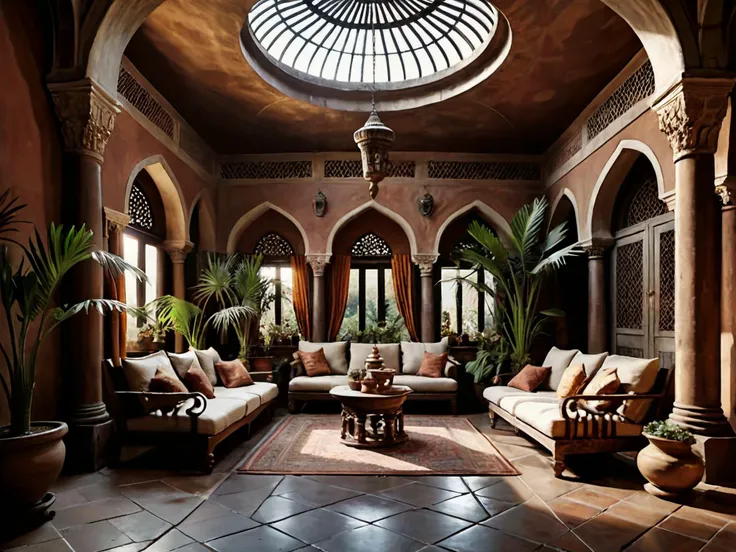 realistic, best quality, high res, highly detailed, 

The opulent interior of a 15th century harem, the air filled with the scent of incense, heavy drapes hanging from the ceiling, richly adorned divans, cushions on the floor and divans, and many potted plants, exotic gardens are visible through open archways, 

fantasy style, fantasy dreamlike art, ancient and historic atmosphere from a mysterious past,

<lora:RMSDXL_Enhance:1>,
<lora:add-detail-xl:0.8>,
<lora:RMSDXL_Darkness_Cinema:1>,
