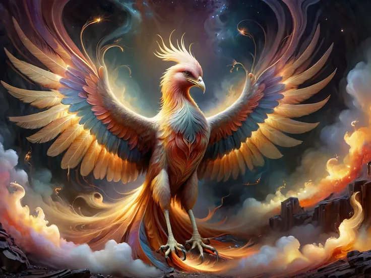 (Artistic style) (Whimsically artistic)
With wings unfurled, ablaze with the brilliance of a thousand suns, the phoenix emerges from the ashes, a vision of transcendence and renewal. Its feathers, a symphony of fiery hues, shimmer with an otherworldly light, casting a radiant glow upon the world below. As it ascends, a trail of embers dances in its wake, illuminating the night sky with the promise of transformation and rebirth. In its triumphant flight, the phoenix embodies the eternal cycle of destruction and creation, its presence a testament to the indomitable spirit that rises anew from the depths of adversity.
Fantasy style, fantasy dreamlike art, vivid colors, vibrant colors, 3d animation,
DonMP4ste11F41ryT4l3XL
<lora:DonMP4ste11F41ryT4l3XL-000008:0.8>
<lora:oil painting:0.2>