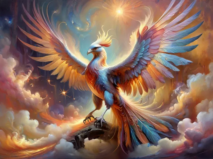 (Artistic style) (Whimsically artistic)
With wings unfurled, ablaze with the brilliance of a thousand suns, the phoenix emerges from the ashes, a vision of transcendence and renewal. Its feathers, a symphony of fiery hues, shimmer with an otherworldly light, casting a radiant glow upon the world below. As it ascends, a trail of embers dances in its wake, illuminating the night sky with the promise of transformation and rebirth. In its triumphant flight, the phoenix embodies the eternal cycle of destruction and creation, its presence a testament to the indomitable spirit that rises anew from the depths of adversity.
Fantasy style, fantasy dreamlike art, vivid colors, vibrant colors, 3d animation,
DonMP4ste11F41ryT4l3XL
<lora:DonMP4ste11F41ryT4l3XL-000008:0.8>
<lora:oil painting:0.45>
