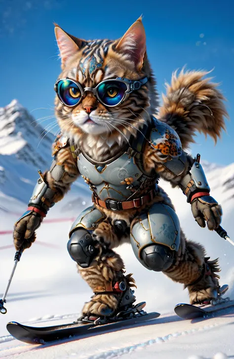 amazing quality, ultra detailed,
a hairy persian cat skier skiing on the snow, solo, cute, kawaii,
wearing ral-anmlsktn, goggles,
<lora:add-detail-xl:0.75>,
<lora:ral-anmlsktn:1.1>,
<lora:EnvyBetterHiresFixXL01:1.0>,
<lora:EnvyActionShotXL01:0.8>, action shot,
<lora:extremely_detailed:1.0> extremely detailed,
