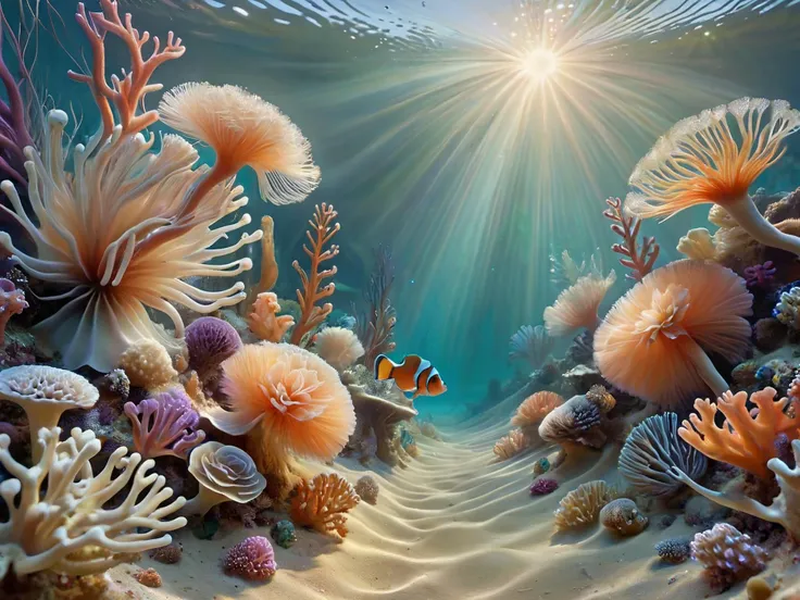 (Artistic style) (Whimsically artistic)
Beneath the surface of the azure expanse, lies a world of unparalleled splendor - the coral reef. A kaleidoscope of colors unfolds as vibrant coral formations stretch towards the sunlit surface, adorned with a myriad of life. Schools of tropical fish dart amongst the intricate labyrinth of coral, their iridescent scales catching the light in a mesmerizing display of movement. Anemones sway gently with the rhythm of the ocean currents, their tendrils providing shelter to clownfish adorned in hues of orange and white. Brilliantly hued sea fans and swaying kelp sway in the gentle underwater currents, adding to the reef's ethereal beauty. As sunlight filters through the crystal-clear waters, the reef becomes a living canvas, painting the ocean floor with hues of azure, turquoise, and emerald, a testament to the breathtaking diversity and splendor of life beneath the waves.
Fantasy style, fantasy dreamlike art, vivid color, 3d animation,
DonMP4ste11F41ryT4l3XL
<lora:DonMP4ste11F41ryT4l3XL-000008:0.8>
<lora:oil painting:0.2>