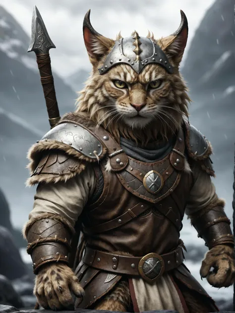 a cat viking warrior in a golden rune armor in berserk mode fighting in a shield wall formation, detailed, realistic, 8k uhd, high quality