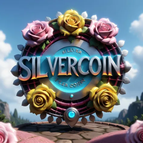 ""SILVERCOIN"" text logo, in 1337 style, Sky blue cyan text color, Citron yellow accent color, Razzle dazzle rose pink background color, Wireframe Rendering, fire , <lora:Harrologos_V1.0:1>,highres,absurd res,incredibly absurdres,huge filesize,wallpaper, (by bloney), (blender \(software\)), (digital media \(artwork\)), (3d \(artwork\))
