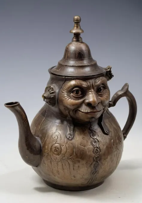 Great teapot, anthropomorphic with a face, <lora:AtayV2:0.8> atai