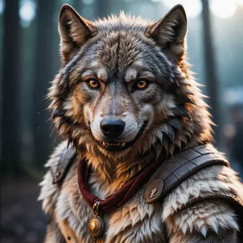 face portrait from a antro furry wolf male with visible fangs RAW candid cinema, 16mm, color graded portra 400 film, remarkable color, ultra realistic, textured skin, remarkable detailed pupils, realistic dull skin noise, visible skin detail, skin fuzz, dry skin, shot with cinematic camera, high quality photography, 3 point lighting, flash with softbox, 4k, Canon EOS R3, hdr, smooth, sharp focus, high resolution, award winning photo, 80mm, f2.8, bokeh