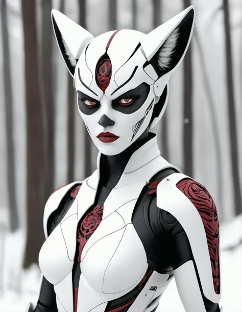 wast up, Horror-themed Tilt-shift photo of sfw,cyborg upper body, exquisitely detailed skin of evil AI, redemption, powerful and anthropomorphic concept of The woman has attributes such as terminator, cyborg, robot, fur, fangs, ears, tail, angry , mouth open and possibly wolf eyes.(hands on chest:1.4) (Hands bra:1.3), ( wearing old leathercoat red thong), nipples covered by hands,plated armor with runes, (cop cap:1.6) and (sunglasse:1.6) on head, Facial Features: cyborg, robotic eyes, circuit, human face, Human Facial Structure: The face maintains a human-like structure with a forehead, cheeks, and chin. a female black wolf furry, slutty, solo, skinny, bloom, bedroom Facial Features: Human Facial Structure: The face maintains a human-like structure with a forehead, cheeks, and chin. she have robot red reptil eyes and digital cadran on chest. Hair and Fur: Human Hair: Hair might be present on the head, similar to a human. fur could cover parts of her body, resembling the coloration and patterning of a tiger's coat. Skin: Human-like Skin: Skin on areas not covered by fur would resemble human skin in texture and color. , looking at viewer . . Selective focus, miniature effect, blurred background, highly detailed, vibrant, perspective control . Eerie, unsettling, dark, spooky, suspenseful, grim, highly detailed, detailed, realistic, 8k uhd, high quality