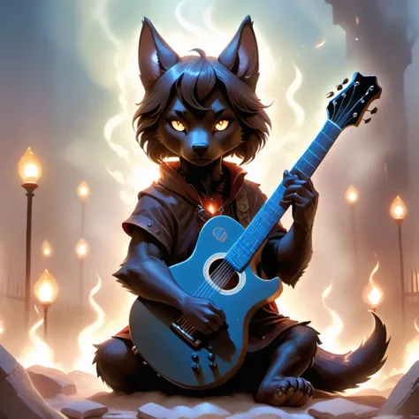 ethereal fantasy concept art of (Highest Quality, 4k, masterpiece:1.1), (realism, photorealistic:1.4), ray traced, hyper realism, soft lighting, detailed background, film grain, (detailed fur texture:1.3),
BREAK
((black metal)) anthro shiba inu plays his guitar on the last day on earth ,(wearing black metal outfit),(( post-apocalyptic destroyed dieselpunk city background)) , fangs , angry, paws,(new dawn), (aurora borealis) , closeup, high quality photography, 3 point lighting, flash with softbox, 4k, Canon EOS R3, hdr, smooth, sharp focus, high resolution, award winning photo, 80mm, f2.8, bokeh . magnificent, celestial, ethereal, painterly, epic, majestic, magical, fantasy art, cover art, dreamy