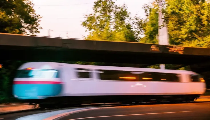 <lora:depth_of_field_slider_v1:1.5> 90s flash photo, stree photograph of a white train rushing, finnish downtown at night, bridge, outdoors, (vibrant colors:1.2), (motion blur:1.1),( natural lighting:1.5), HDR <lora:90sflash_v2:1>