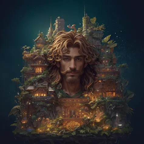 1man l3wis_n0texist OverallDetail (Style-SwampMagic:0.4) focus-on-character portrait solo upper-body looking-up detailed-background detailed-face ( <lora:BiophyllTech:0.6> BiophyllTech-theme:1.1) focusing botanical-scientist planters potted-plants mandrake greenery magical-plants greenhouse-effect floating-plants magic elemental-magic green-color-scheme lotus seeds botanical-laboratory-in-background low-light magical-atmosphere masculine-colors (Doodle-art-style-:1.3) Drawing freeform swirling-patterns doodle-art-style (dramatic-rim-lighting:1.3) full-body-view looking-up eyes-focus Tall-body in-late-twenties (curious-facial-expression:1.15) (max-detail 4k-uhd:1.3)